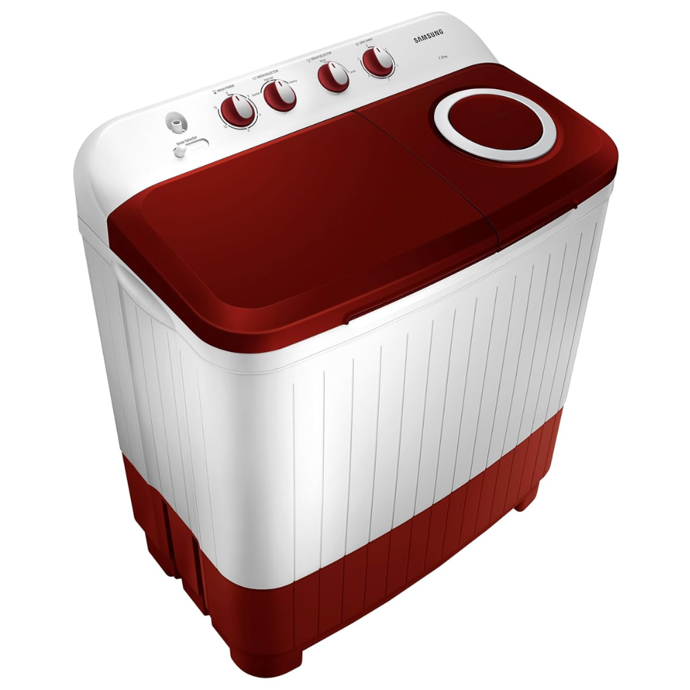 Samsung 7 Kg 5 Star Semi Automatic Top Load Washing Machine (WT70C3000RR, Red & White)