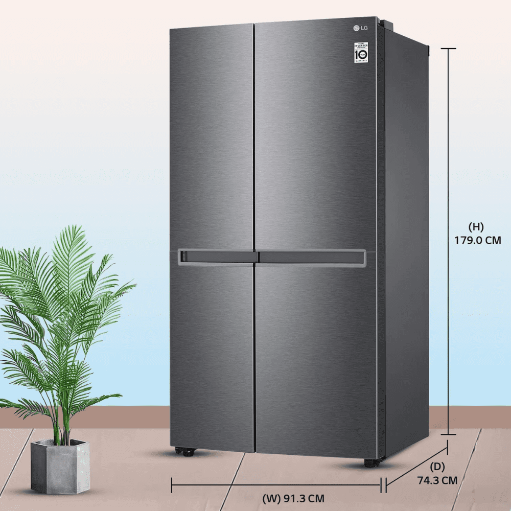 LG 688 Ltrs 5 Star Smart Frost Free Side by Side Refrigerator (GC-B257KQDV, Graphite Steel)