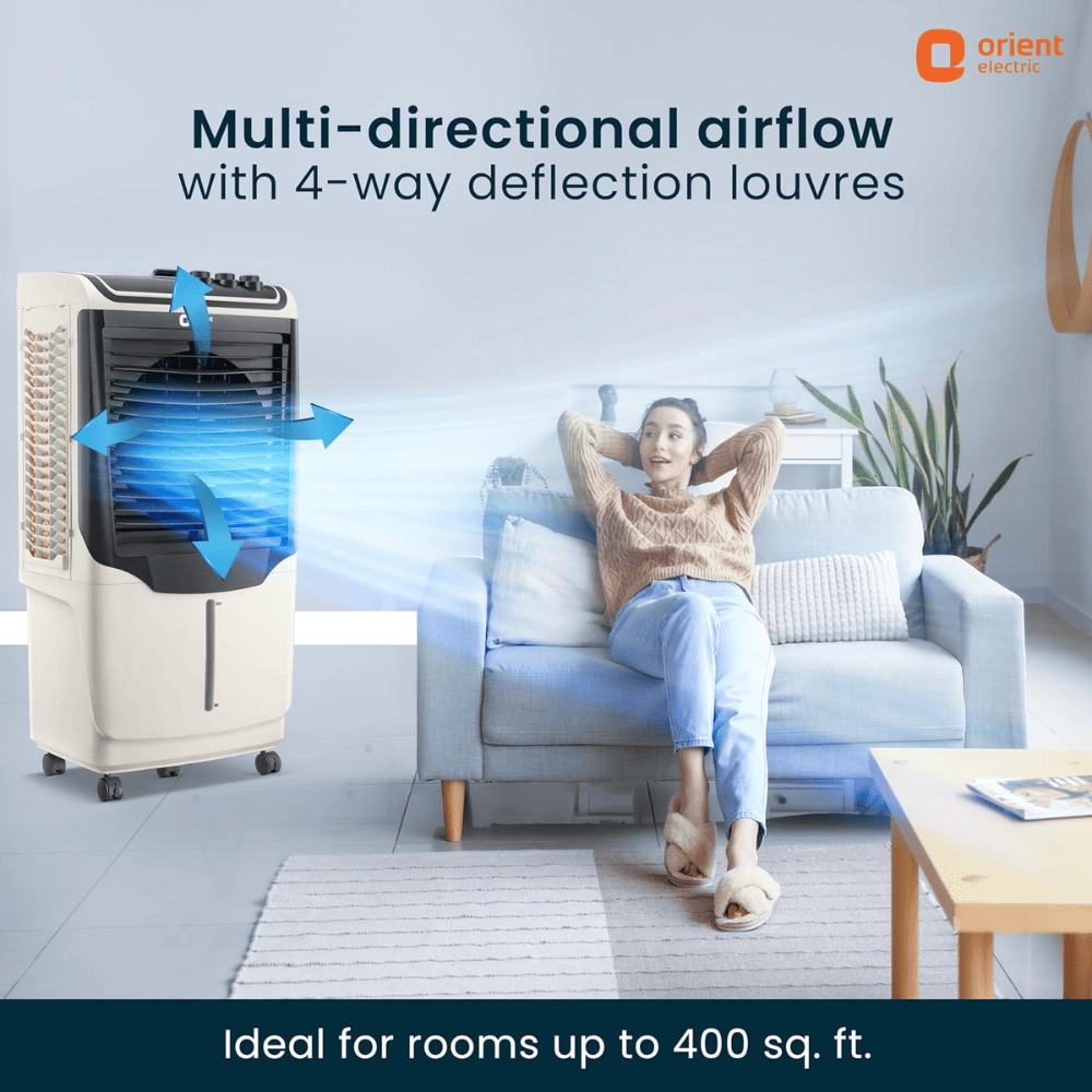 Orient 105 Ltrs Tornado Desert Air Cooler (CD1051H, White)