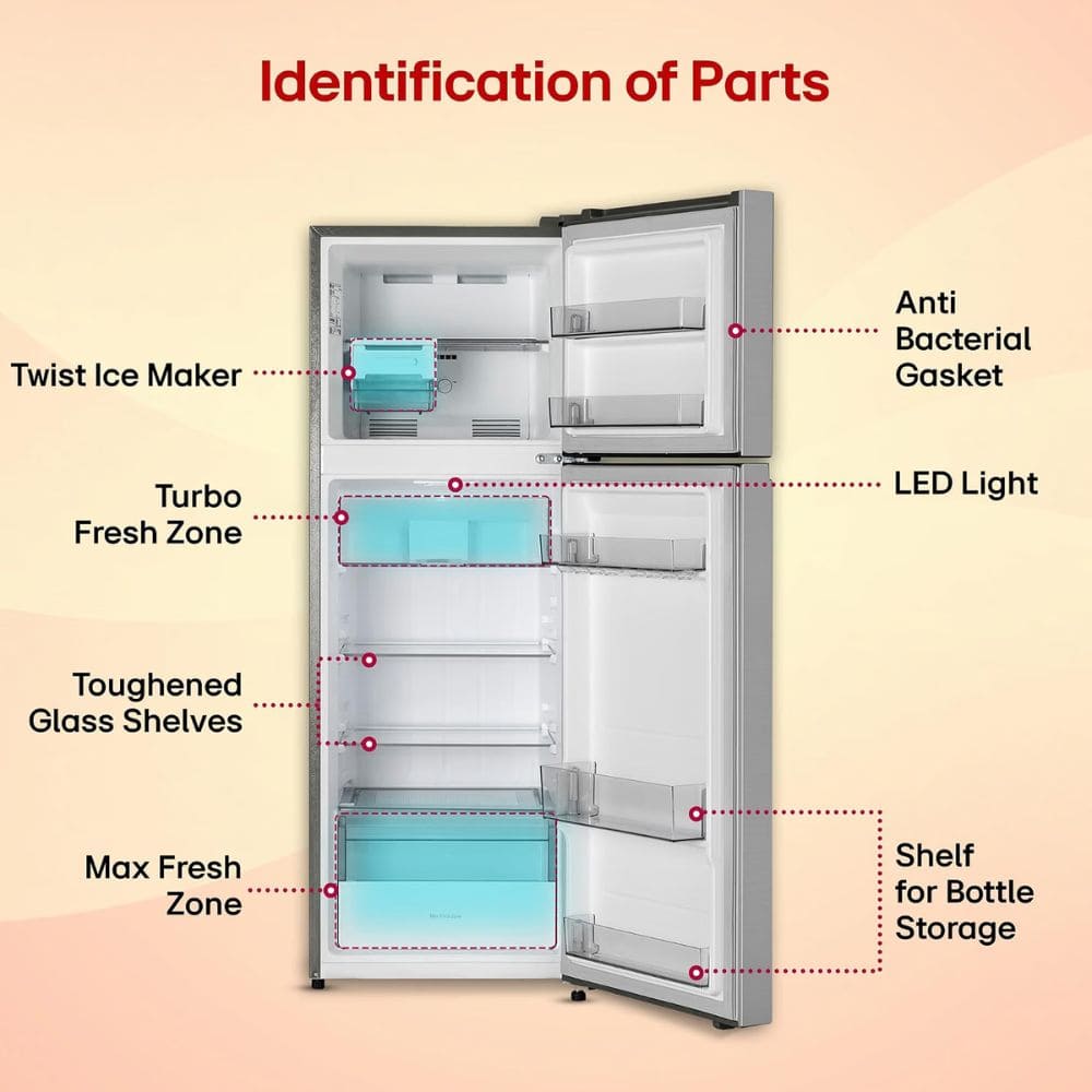 LG 251 Ltrs Smart Inverter Frost Free Double Door Refrigerator (GLT2516WWPZ | Shiny Steel)