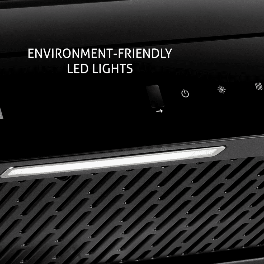 Glen 6062 SLIM BL, 60 cm 1200 m3/hr Auto Clean Wall Mounted Chimney, FilterLess Technology (Black)