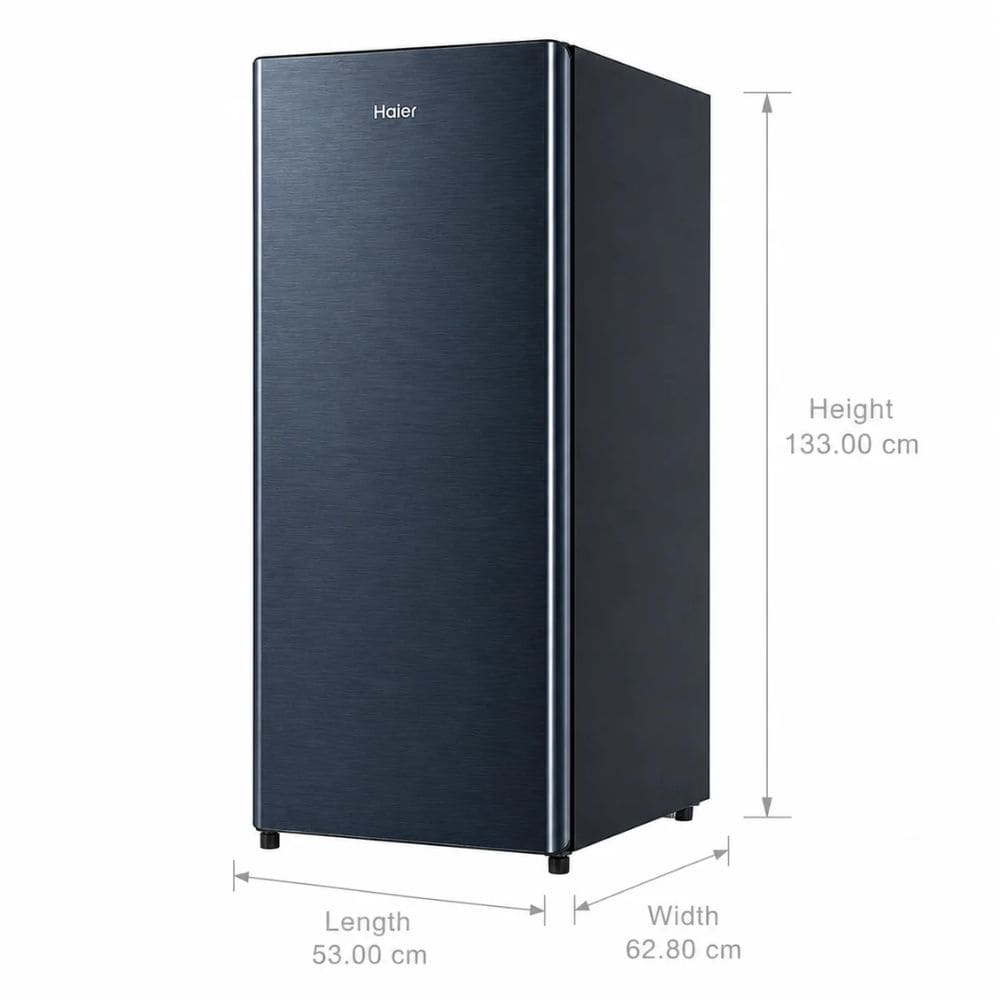 Haier 215 Ltrs, 2 Star Direct Cool Single Door Refrigerator (HRD 2362BUSA N Ultra Marine Steel)