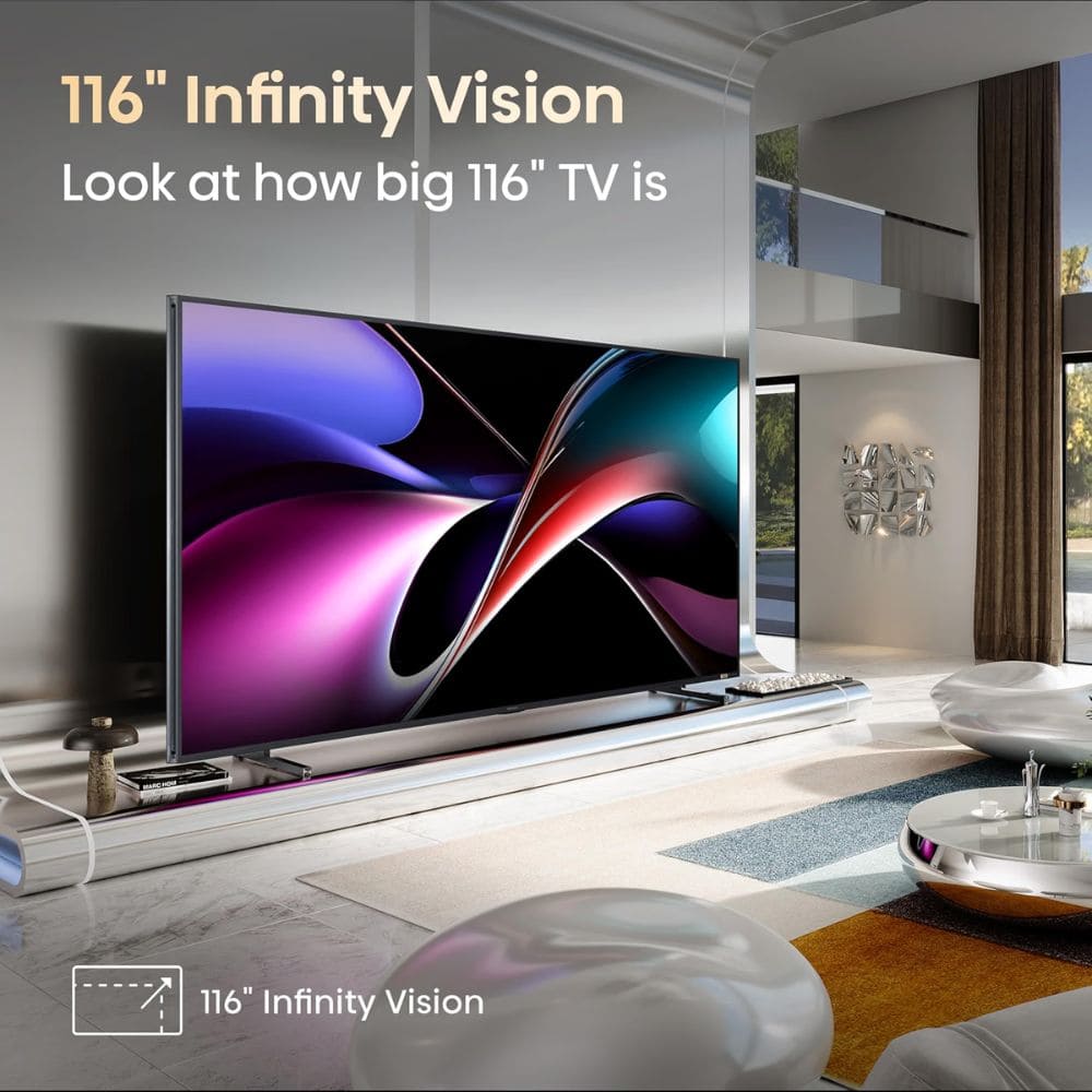 Hisense 116UX, 116 Inches 4K UHD HDR MiniLED TV, Black
