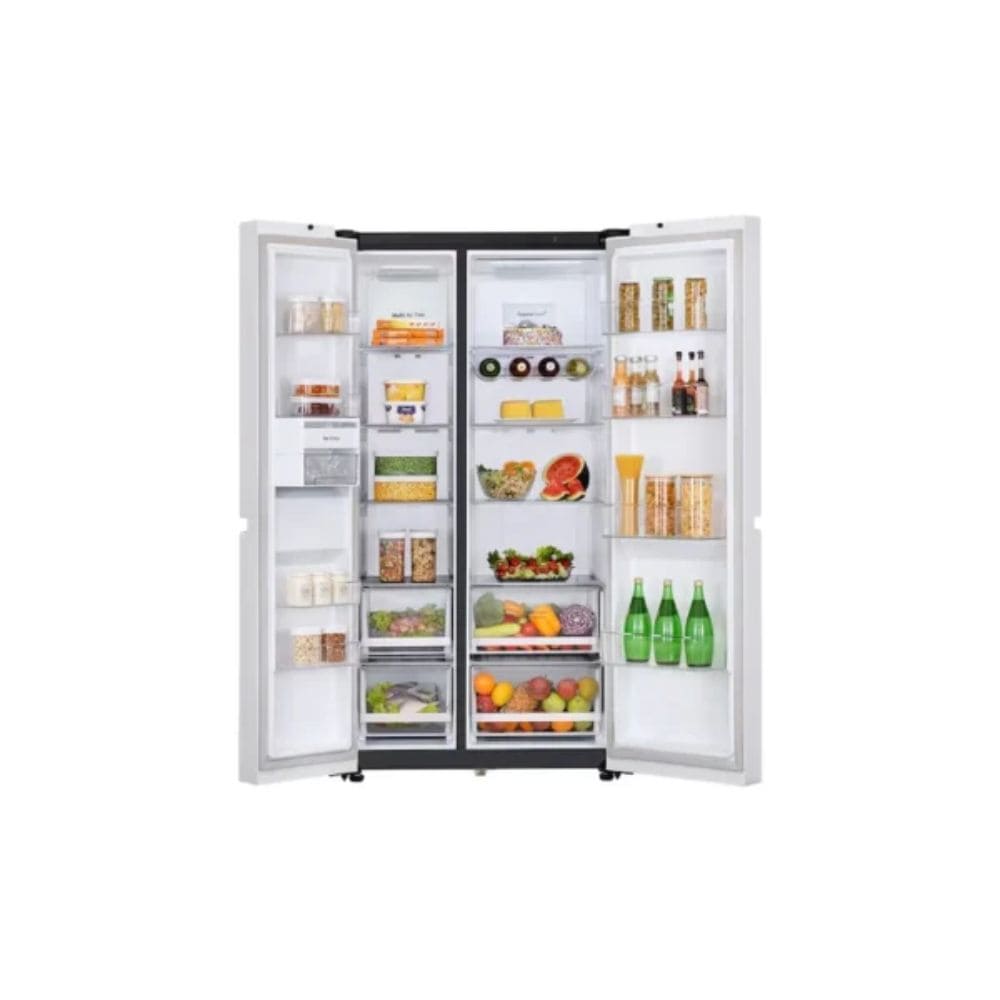 LG 650 Litres 3 Star Inverter Frost Free Side by Side Refrigerator (GL-B257DUW3,Ultra Glam White)