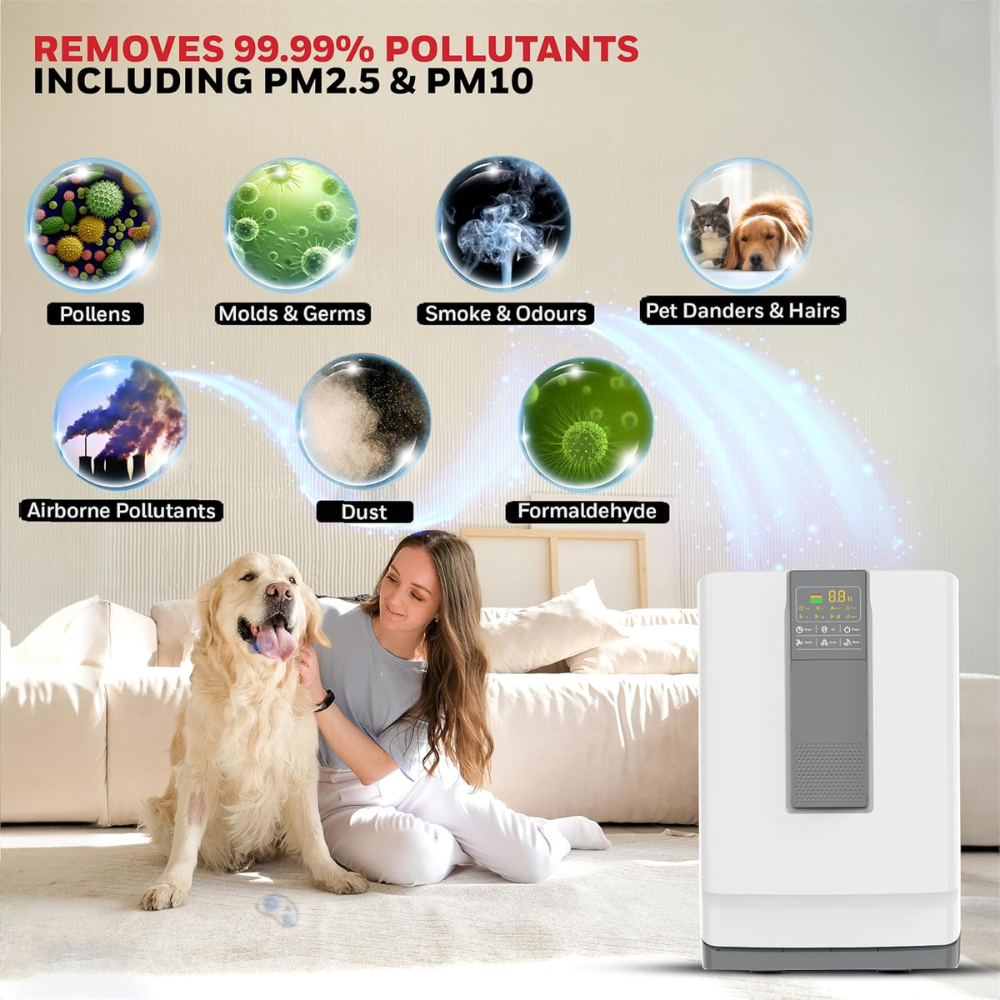 Honeywell Air Touch V4, UV-C LED & Ionizer Air Purifier, H13 HEPA with 5 Stage Filtration