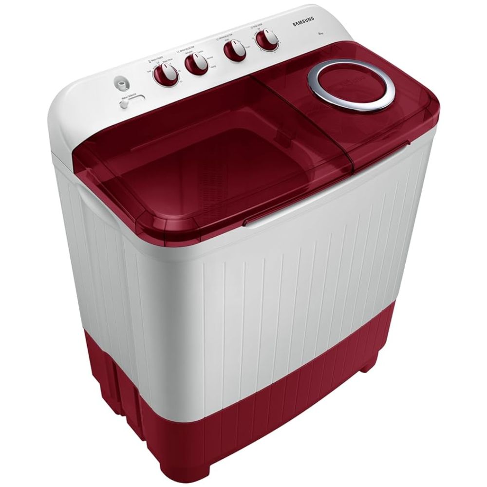 Samsung 8 Kg 5 Star Semi Automatic Top Load Washing Machine (WT80C4000RR, Red & White)