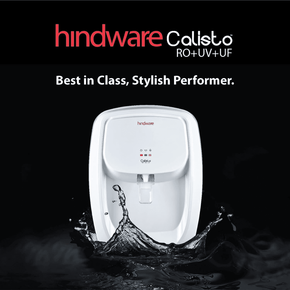 Hindware 18072NFN CALISTO, 7 Ltrs Storage RO + UV + UF Wall Mountable Water Purifier, White