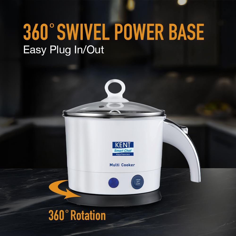 Kent 16114, 800 Watts 1.2 Litres Stainless Steel Kettle Multicooker