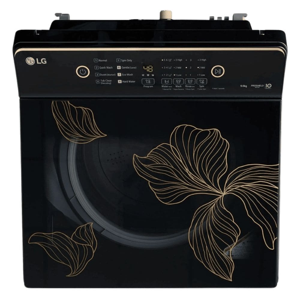 LG 9 Kg 5 Star Fully-Automatic Top Load Washing Machine (T90KMOB1Z,Black)