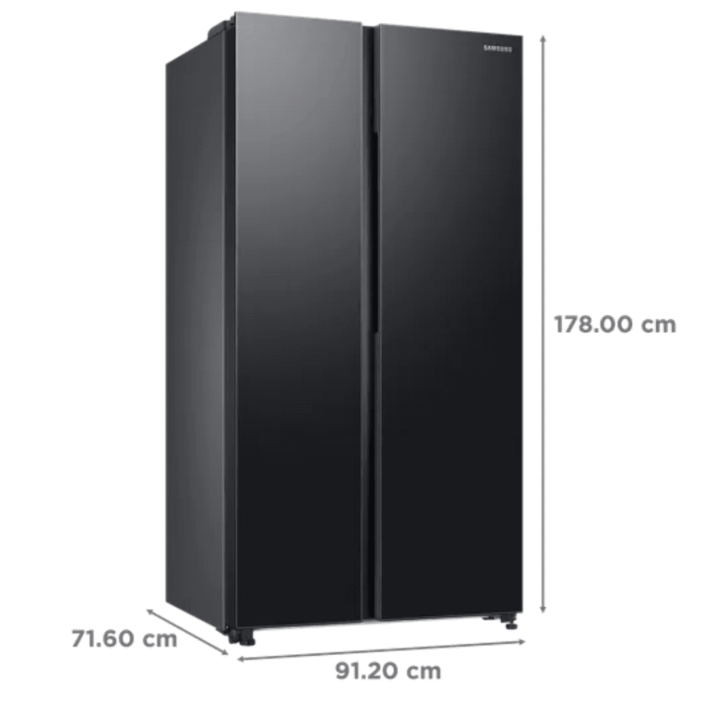 Samsung 653 Litres Side by Side Refrigerator (RS76CG8113B1, Black Matt)