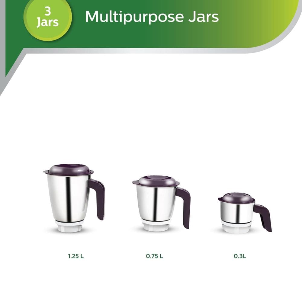 Philips 500 Watts Mixer Grinder with Jars (HL7506/00)