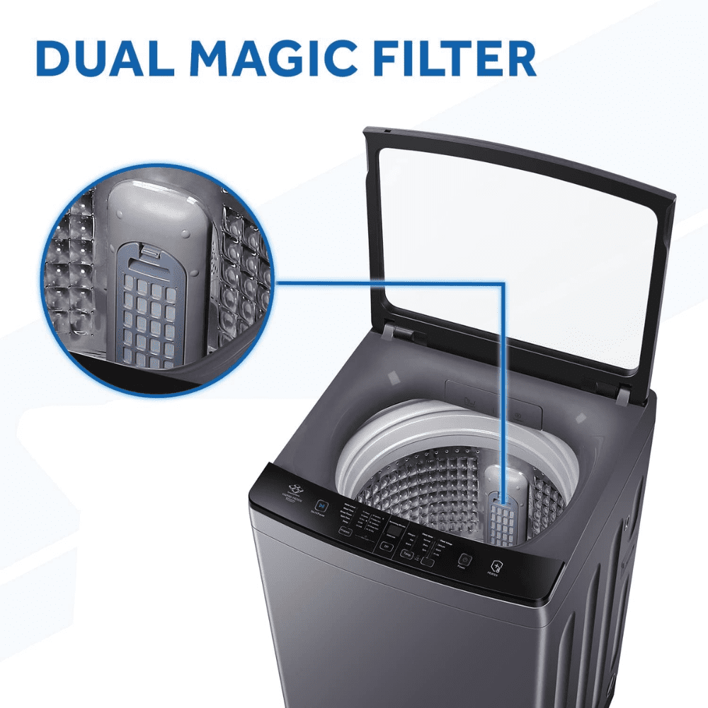 Haier 8 Kg 5 Star Fully Automatic Top Load Washing Machine (HWM80-H826S, Black)