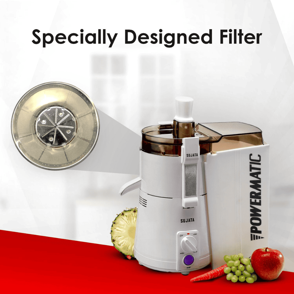 Sujata 900 Watts Powermatic Juicer (White)