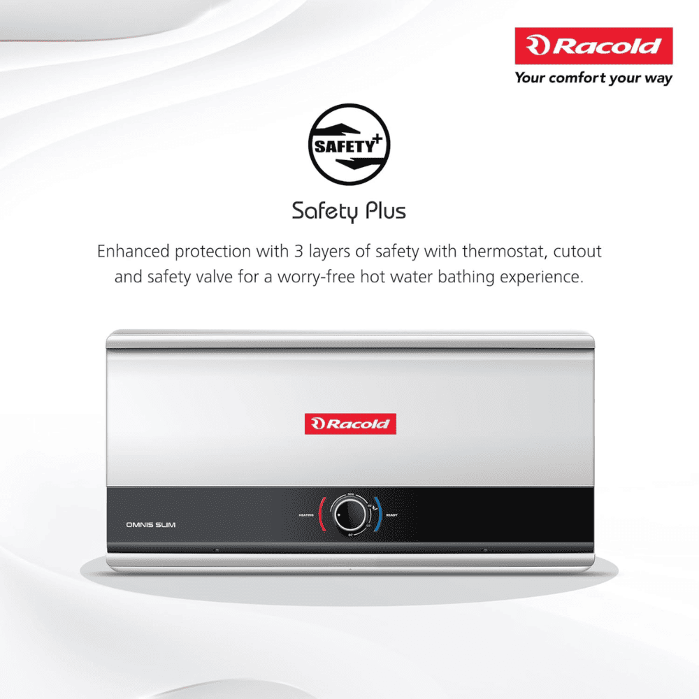 Racold 25 Ltrs Wall Mounting Water Heater Geyser (Omnis 25L Slim, White)