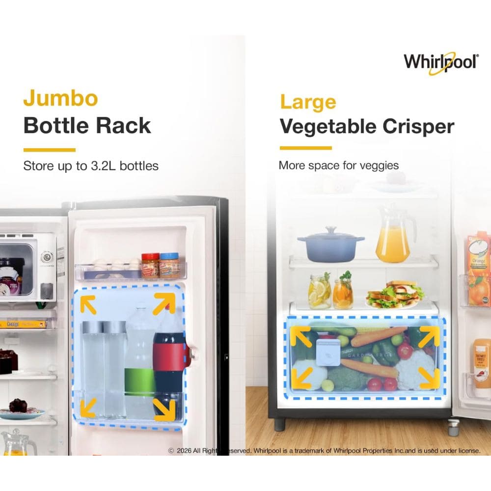 Whirlpool 280 Ltrs, 3 Star Direct Cool Single Door Refrigerator (305 IMPRO Plus PRM 3S Sapphire Abyss)
