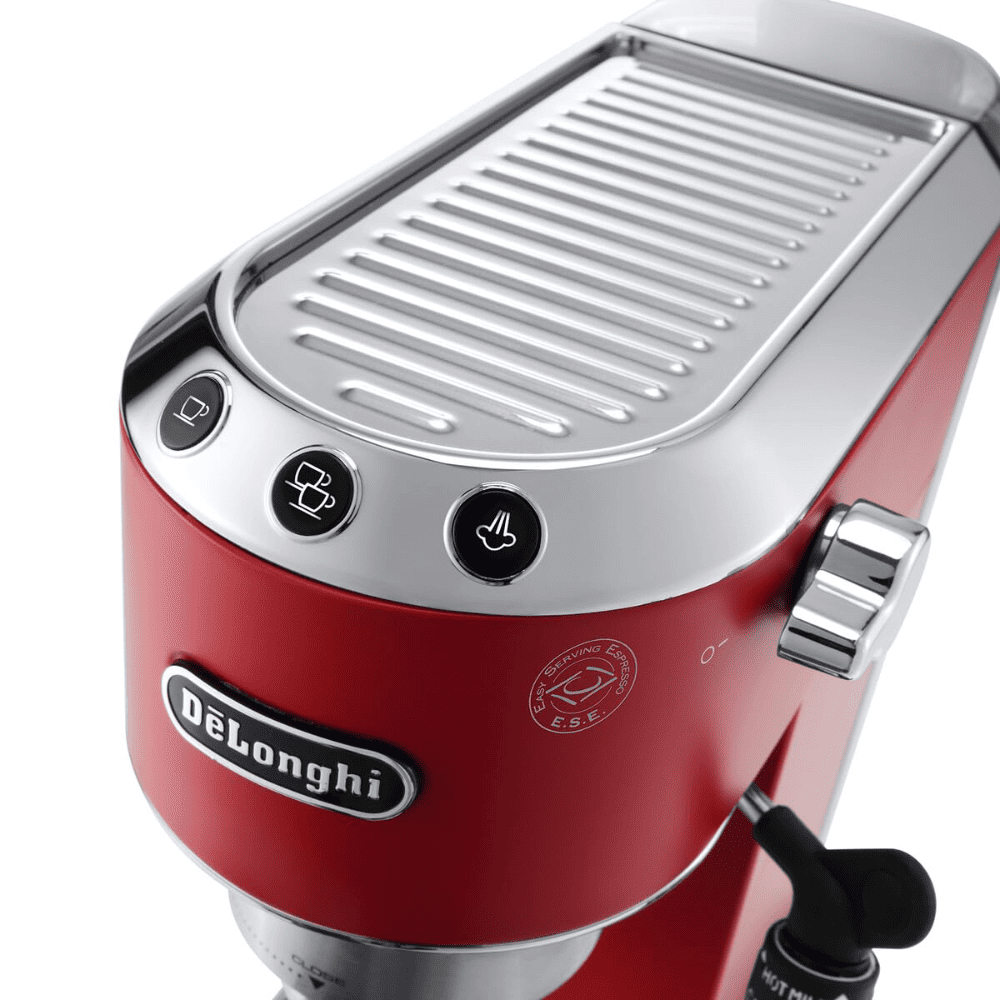 Delonghi EC685.R Dedica Style Pump Espresso Cappuccino Coffee Machine, Red