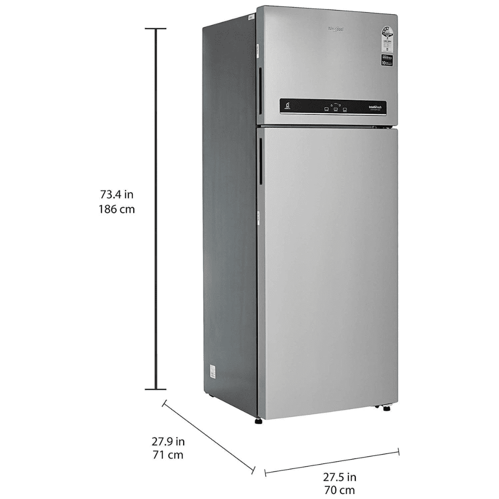 Whirlpool IF INV CNV 515 ALPHA STEEL-Z, 500 Ltrs 3 Star Inverter Convertible Frost Free Double Door Refrigerator, Steel Gery
