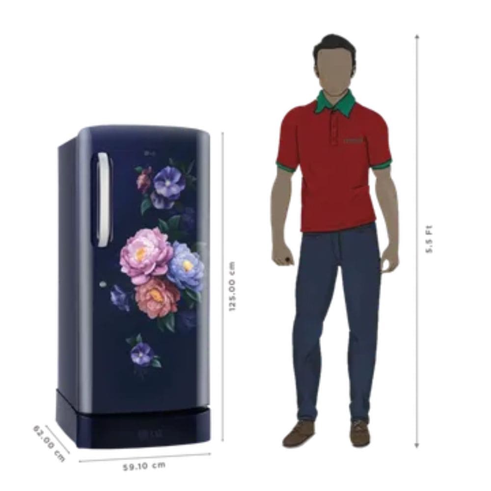 LG 224 Ltrs, Direct Cool Single Door 5 Star Refrigerator (GLD2356ZARS.DRSZEBN, Royal Spring )
