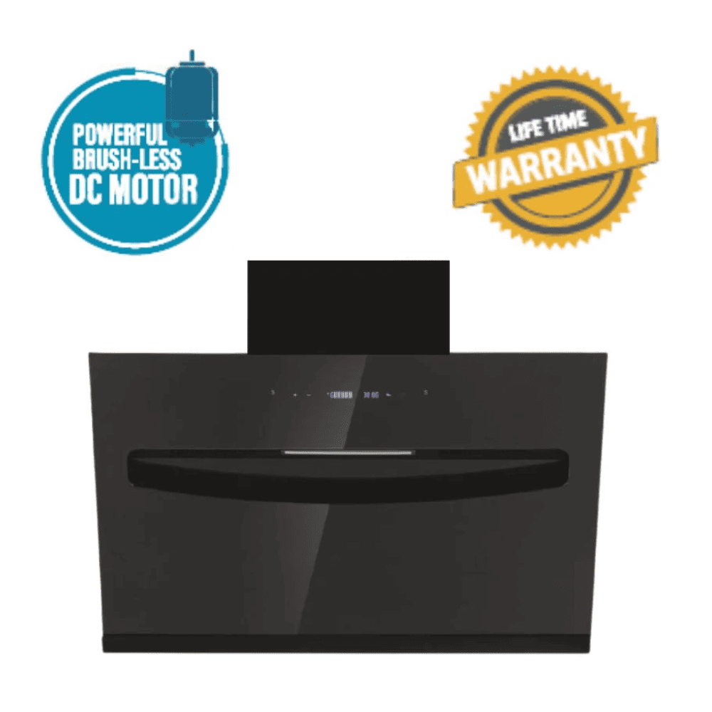 Elica EFLS607 BLDC HAC LTW VMS, 60 cm 1400m3/hr Ducted Auto Clean Wall Mounted Chimney (Black)