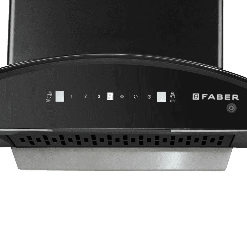 Faber MAGNUS 3D HC SC FL BK, 60 cm 1500 m3/hr Heat Auto-Clean Wall Mounted Kitchen Chimney (Black)