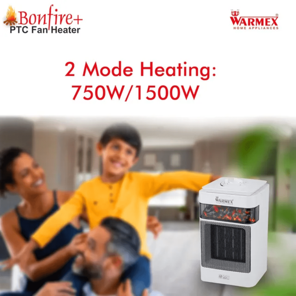 Warmex 1500 Watts PTC Ceramic Fan Room Heater (Bonfire Plus White)