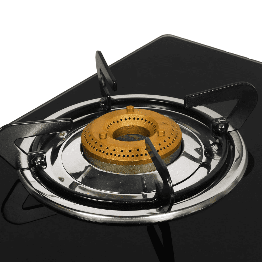 Faber Cooktop, Jumbo 3BB BK, 3 Burner 77 cm Manual Ignition Glass Top Brass Burners 3 Medium Gas Stove (Black)
