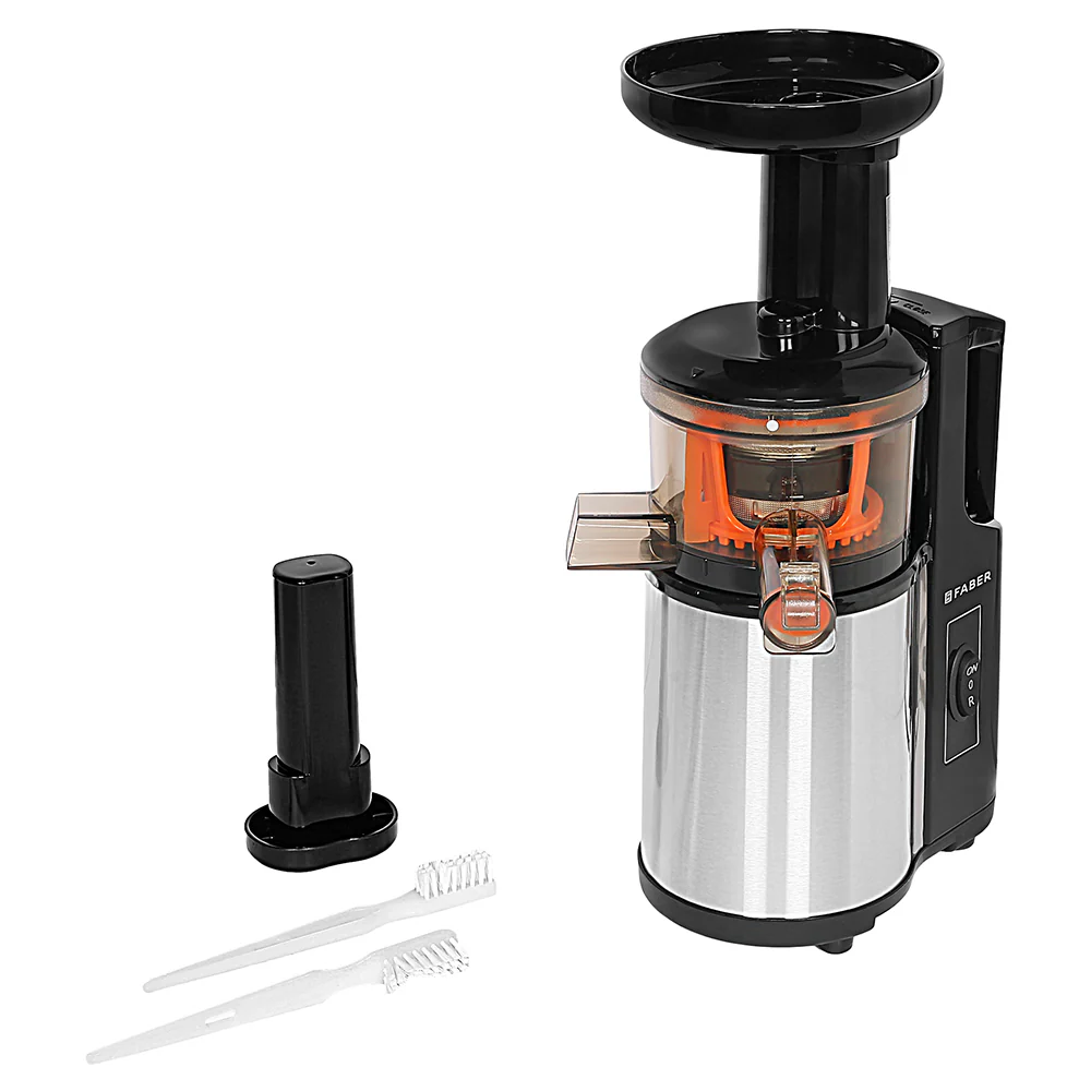 Faber SLOW FSJ150 R, 150 Watts  60 RPM, Safety Protection Juicer (Black & White)