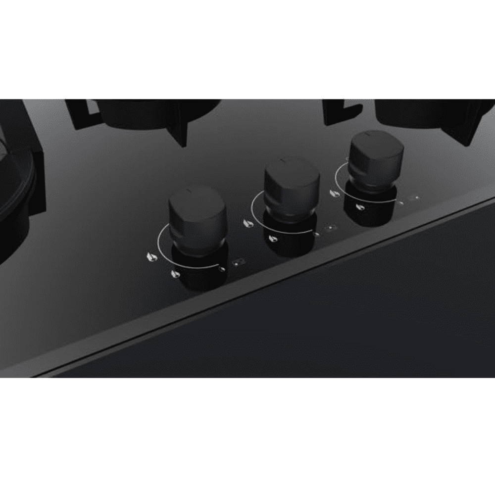 Hindware Hob, HAZEL 3B 75CM, 3 Burner 75 cm Auto Ignition Glass Top Brass Burner 2 Medium +1 High Flame Gas Stove (Black)