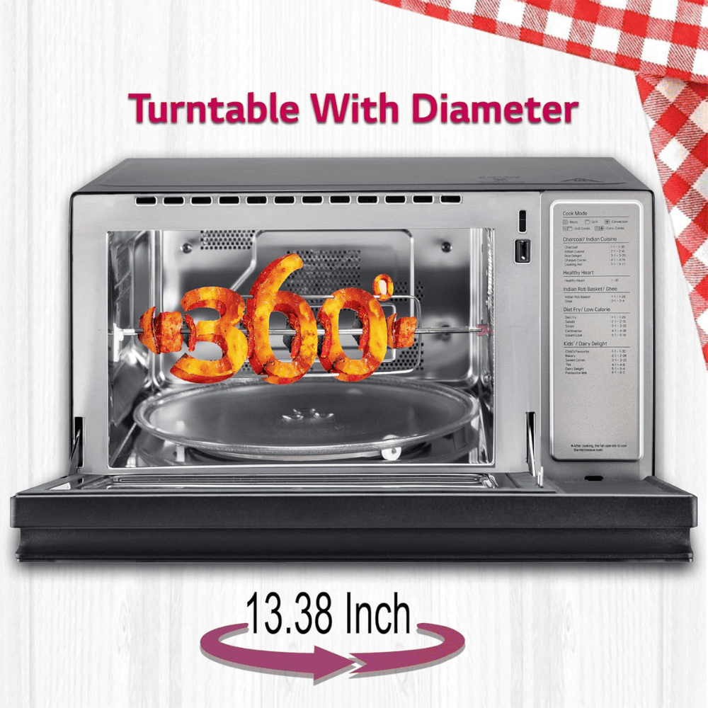 LG 32 Ltrs Stainless Steel Convection Microwave Oven All in One Charcoal (MJEN326TL,Black)