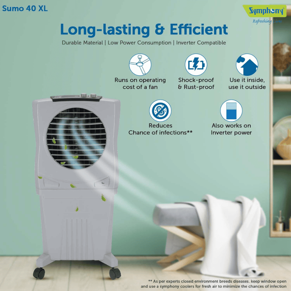Symphony 40 Ltrs Personal Air Cooler (Sumo 40XL)