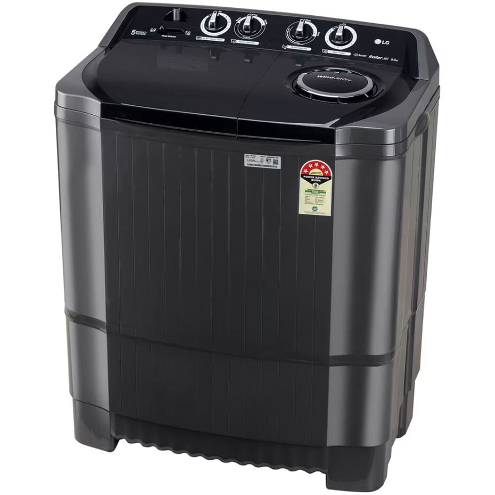 LG 8 Kg 5 Star Semi-Automatic Top Load Washing machine (P8015SKAZ, Black)