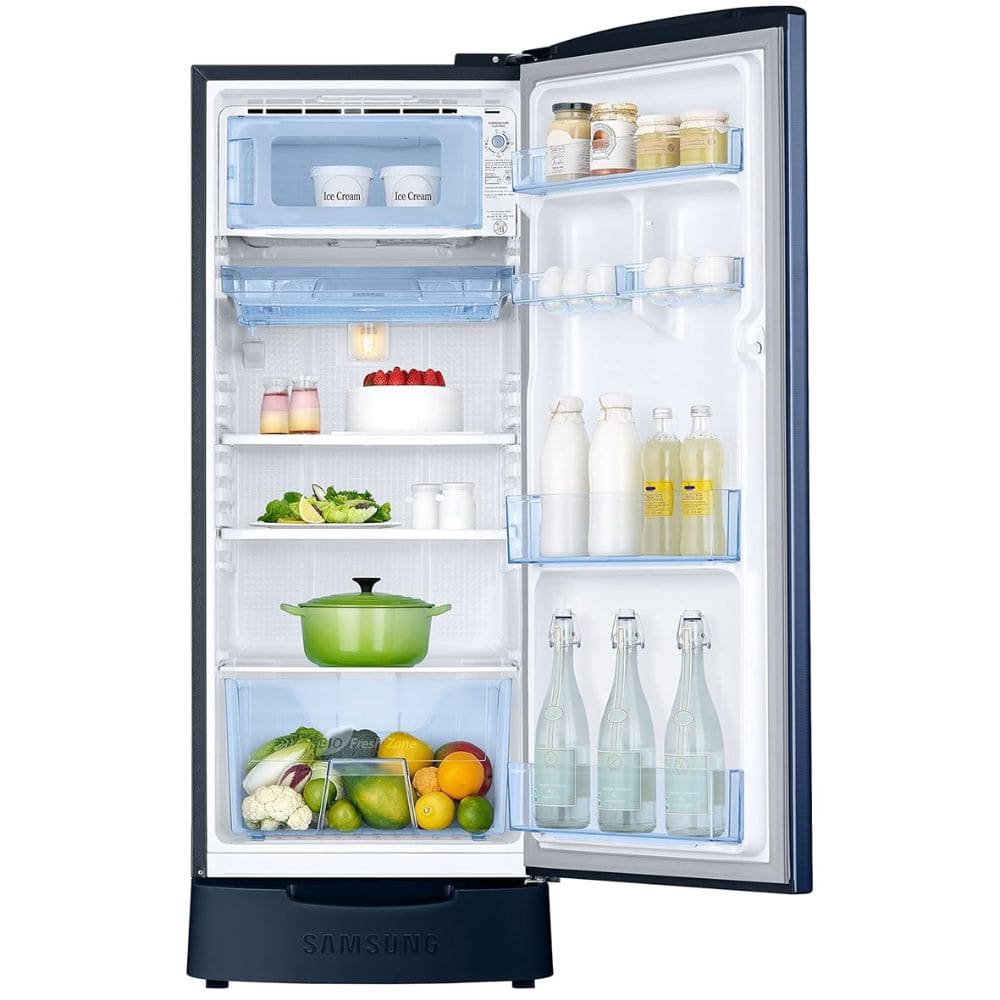 Samsung RR24C2823CU, 223 Ltrs Direct Cool Single Door Refrigerator, Camellia Blue
