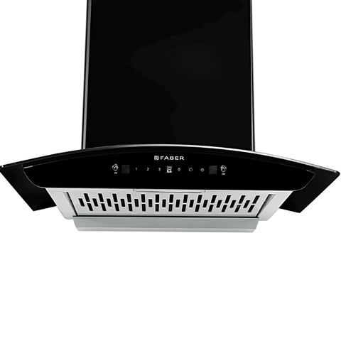 Faber HOOD SUNNY HC60 SC BK , 60 cm 1200 m3/hr Auto-Clean curved glass Kitchen Chimney, Motion Sensor & Touch Control with Filterless technology Black)