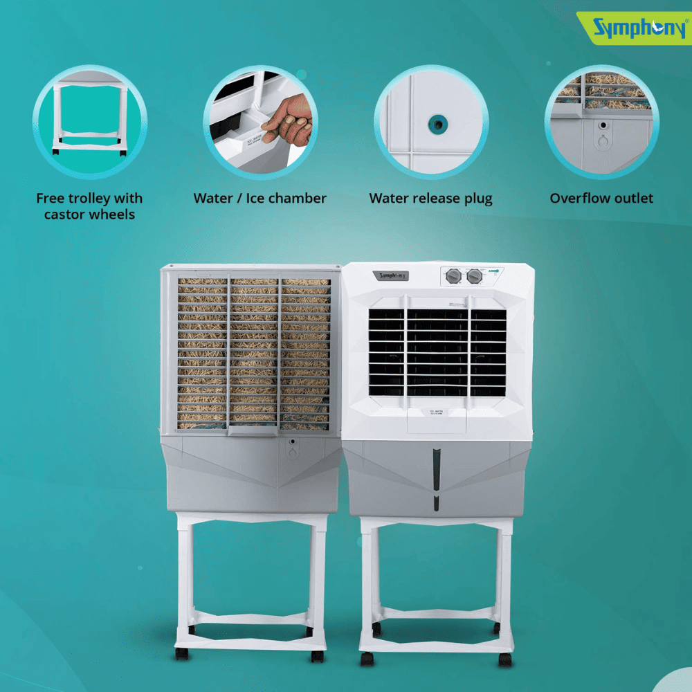 Symphony 45 Ltrs Desert Air Cooler with Trolley (JUMBO 45DB)