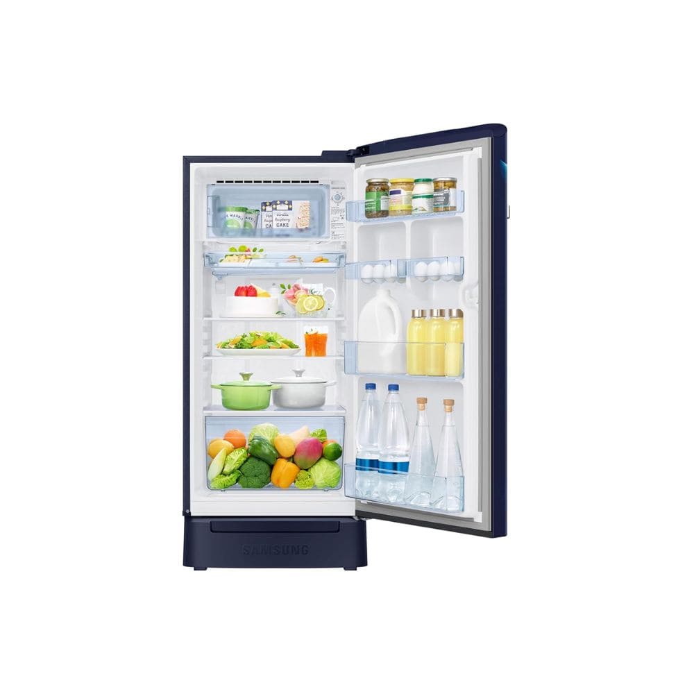Samsung 189 Ltrs, 4 Star Digital Inverter, Direct Cool Single Door Refrigerator (RR21H2H24UZ, Midnight Blossom Blue)