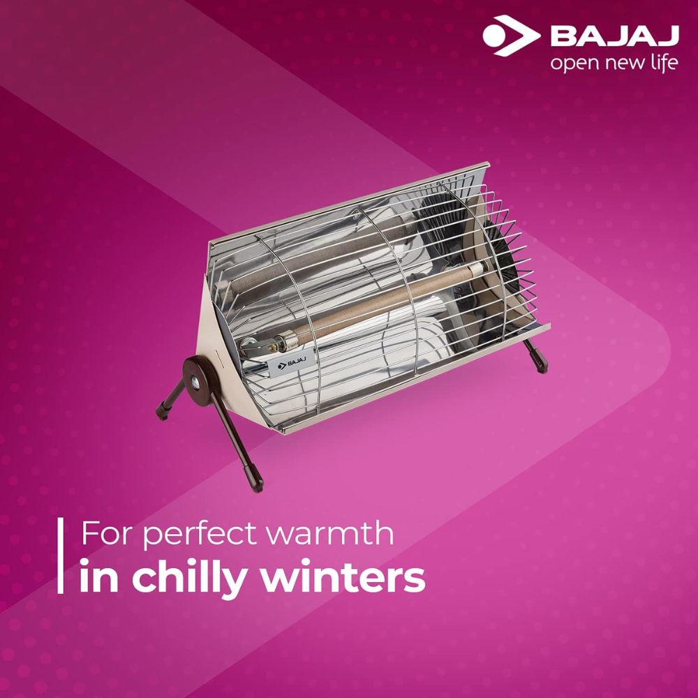 Bajaj Radiant Minor, 1000 Watts Room Heater, Steel