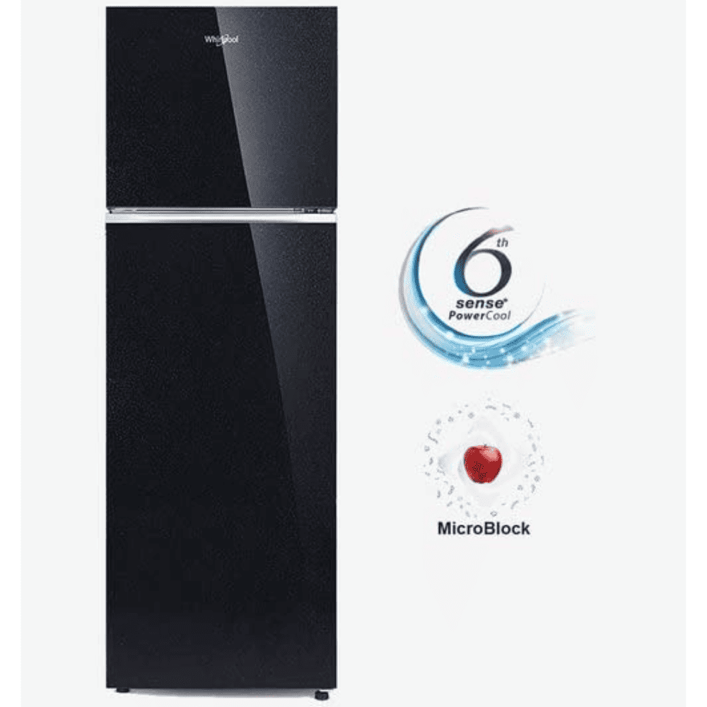 Whirlpool 235 Ltrs 2 Star, Inverter Frost Free, Double Door Refrigerator (NEO 305GD PRM CRYSTAL BLACK (2S)-TL)