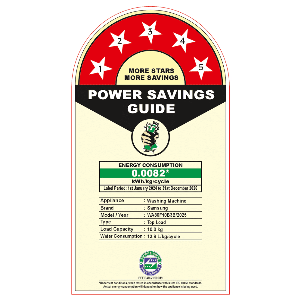 Samsung 10 Kg 5 Star Fully-Automatic Top Load Washing machine (WA80F10B3B,Black)