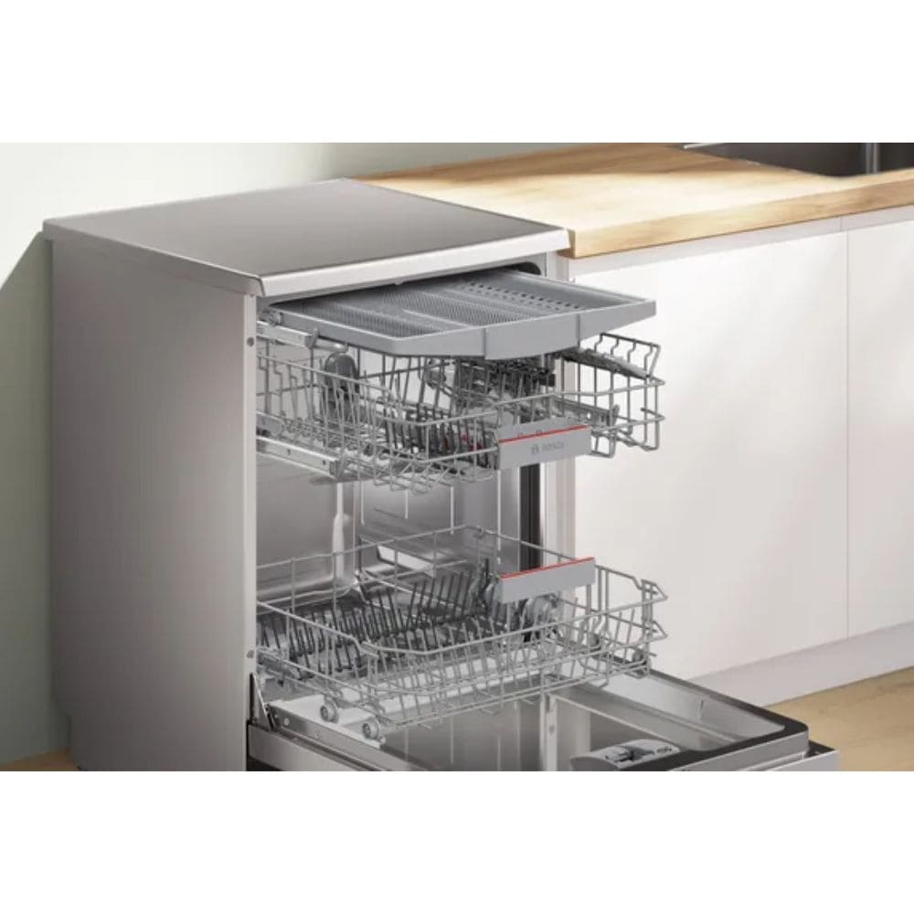 Bosch 15 Place Settings, Free Standing Dishwasher with TrueSteam And Wifi (SMS6HMI00I 15 PS, Silver Grey)