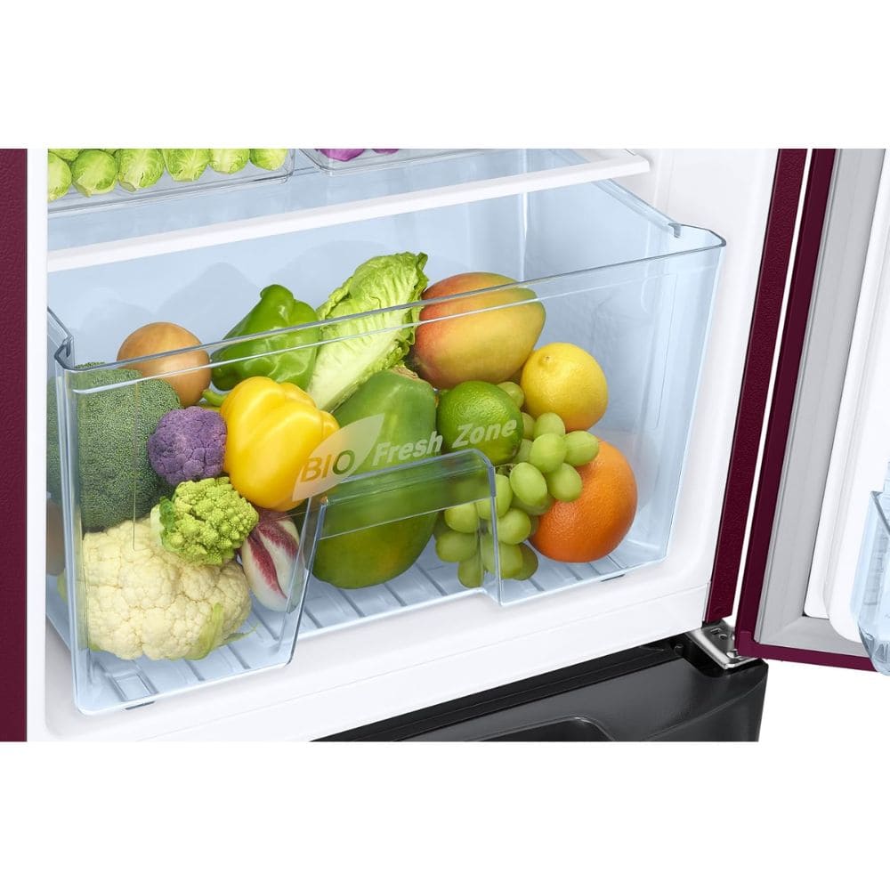 Samsung 183 Ltrs, 2 Star Digital Inverter, Direct Cool Single Door Refrigerator (RR20H1812HN, Himalayan Poppy Red)