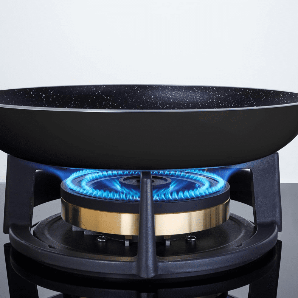 Elica Hob 3 Burner 75 cm Auto Ignition Glass Top Full Brass Burners 1 Small and 2 Medium Gas Stove (FLEXI DFS 375 DX,Black)