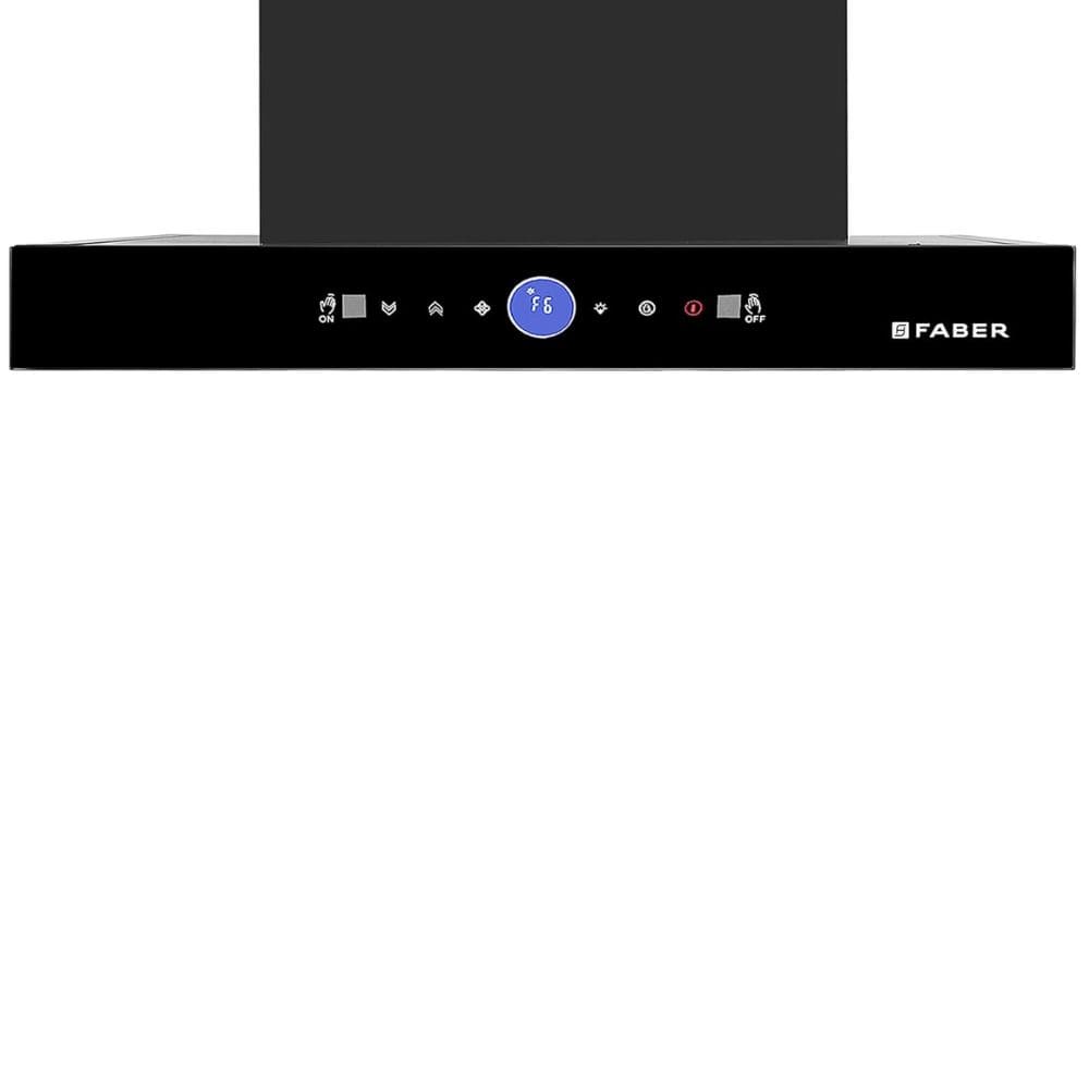 Faber HOOD DAZZELE BLDC FL HC, 60 cm 1500 m3/hr Auto Clean Wall Mounted curved glass Kitchen Chimney (Black)