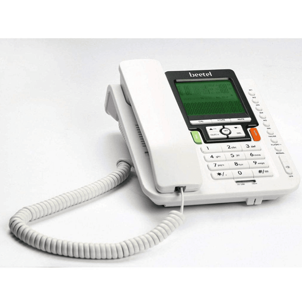 Beetel M71N, Caller ID Corded Landline Phone with 16 Digit Display, White