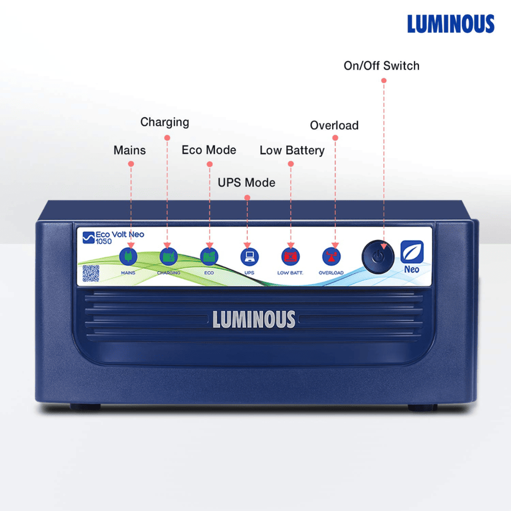 Luminous Eco Watt 1050, Square Wave Inverter, Blue