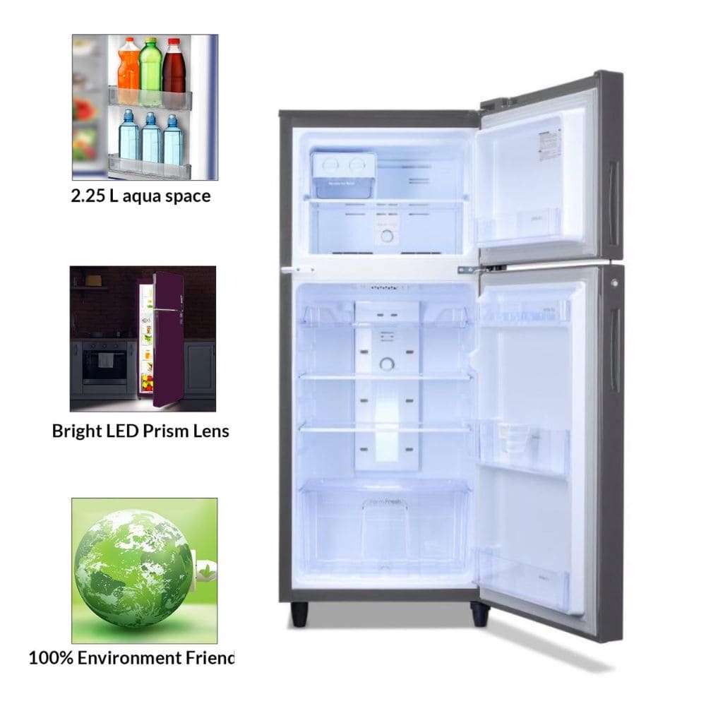 Godrej 233 Ltrs 2 Star Inverter Frost Free Double Door Refrigerator (RT EONALPHA 270B RI ST, Silver Grey)