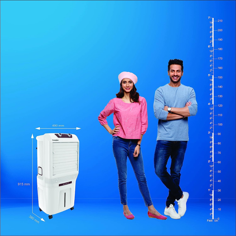 Crompton 40 Ltrs Portable Personal Desert Air Cooler (Marvel40 Neo,White)