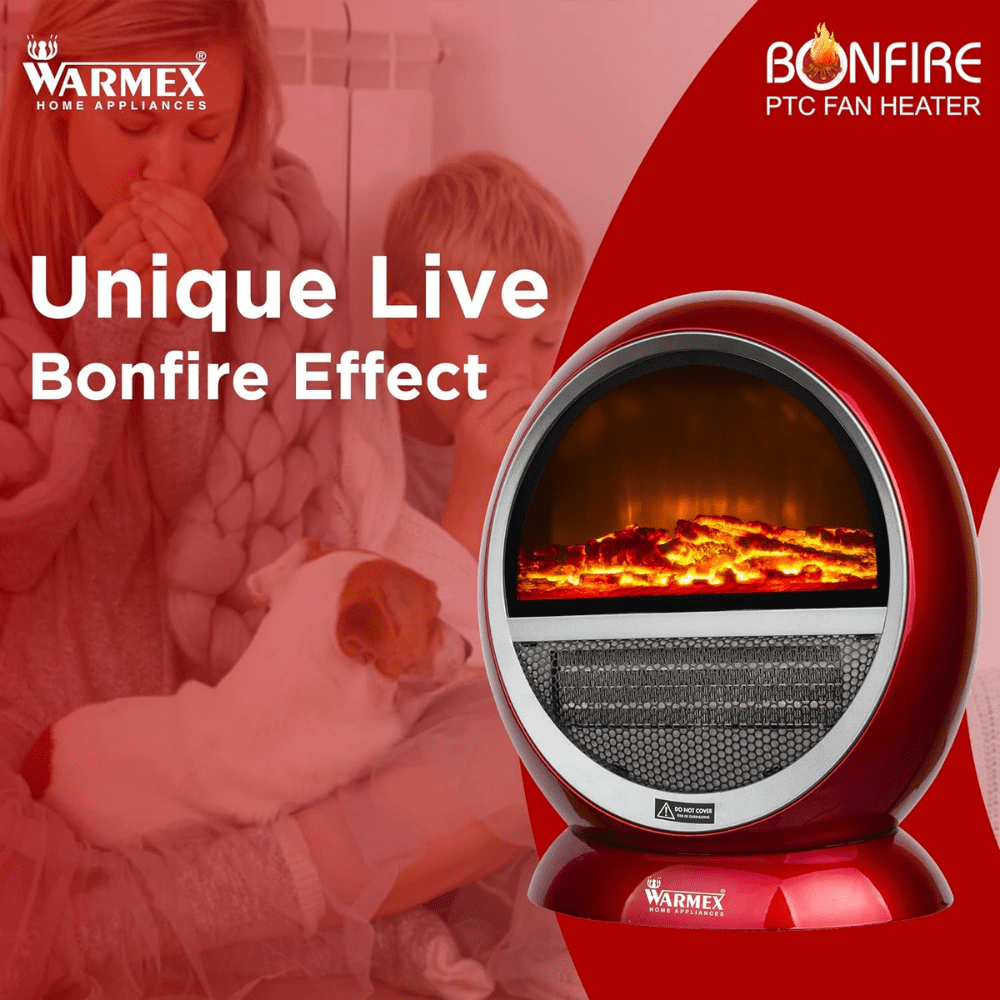 Warmex 1500 Watts Bonfire PTC Room Heater (Red & Silver)