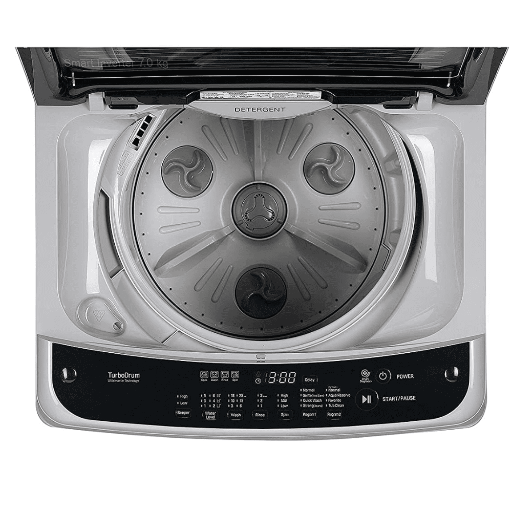 LG 7 Kg 5 Star Fully-Automatic Top Load Washing machine (T70SPSF1ZA, Silver)