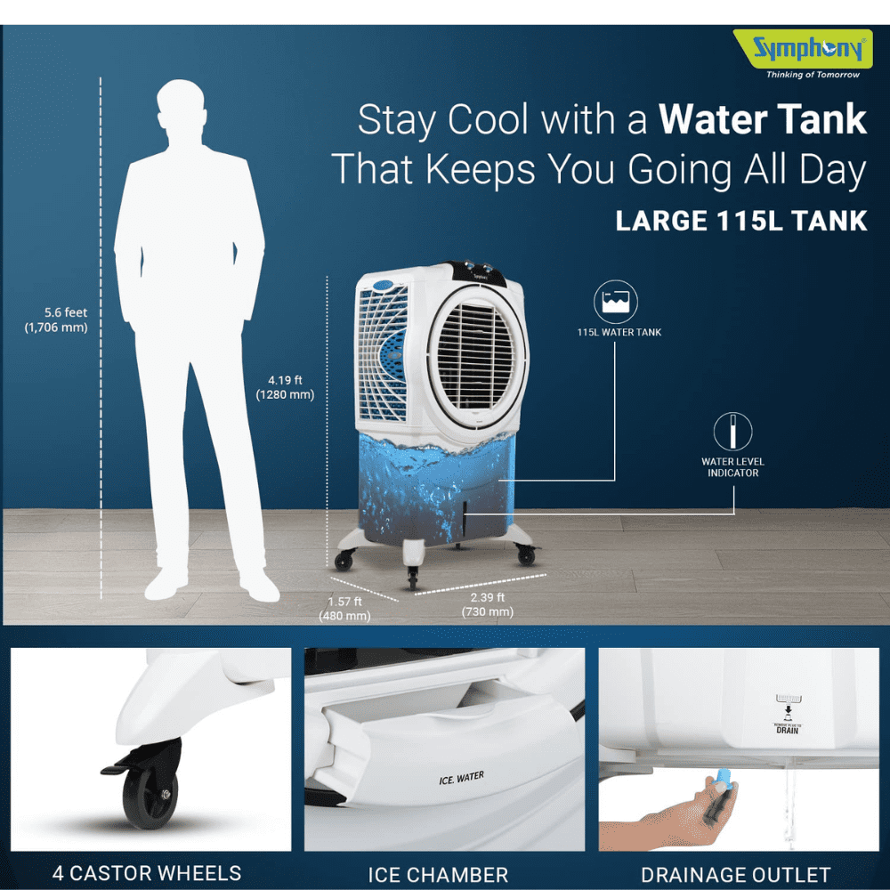 Symphony 115 Ltrs Desert Room Air Cooler (Sumo 115 XL)