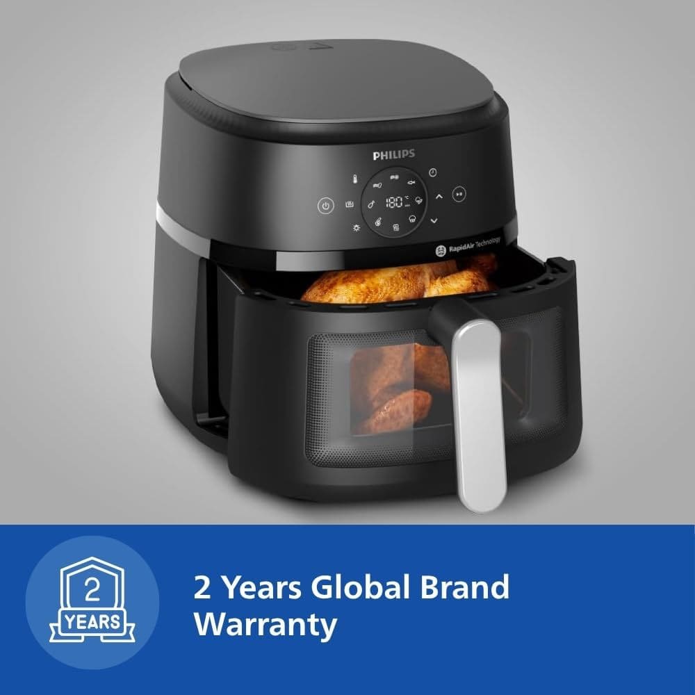 Philips 4.2 Litres Electric Air Fryer, Preset Temperature Ccontrol (NA120/00)